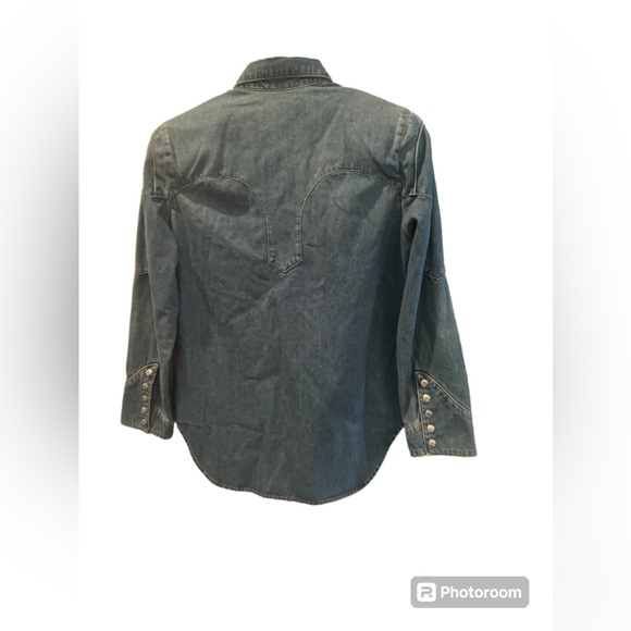 Zadig & Voltaire snap front western style shirt three-quarter length sleeves NWT - Picture 2 of 7